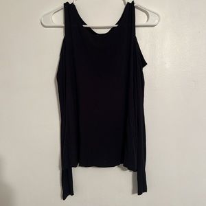 Garage black cold shoulder tank/long-sleeve shirt